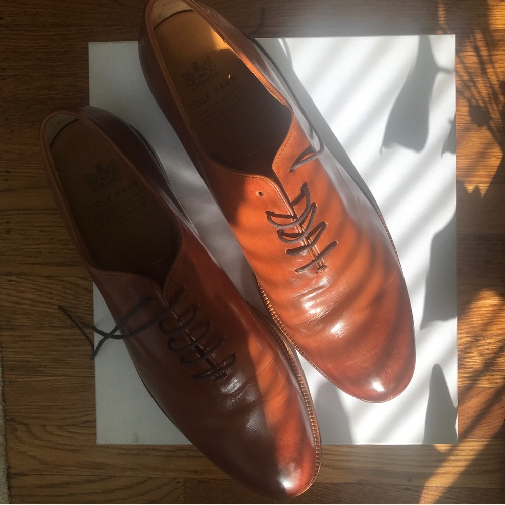 Cole Haan Men’s Gramercy Wholecut Oxford Dress Shoe size 12 British Tan